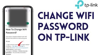 How To Change Wifi Password On tplink  Router tl Wr840n [upl. by Haet]