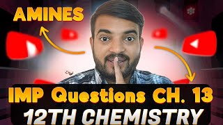 PYQ of Amines Chapter 13  Class 12th chemistry  Organic Chemistry a2zpractical991 [upl. by Anemix]