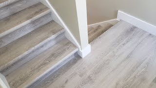 LifeProof Vinyl Flooring Stair Tread Installation from Home Depot [upl. by Quickman324]