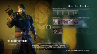 Destiny 2  Dredgen Title Drifter Dialogue [upl. by Schwinn23]