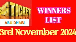 Big ticket Abudhabi winners list November 3 bigticket [upl. by Alaj]