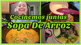 COCINEMOS JUNTASSOPA DE ARROZ RECETA COLOMBIANA [upl. by Lacefield]