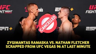 UFC Vegas 96 Zygimantas Ramaska ​​vs Nathan Fletcher fight canceled at last minute what happened [upl. by Bannon]