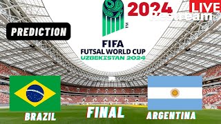 Brazil vs Argentina Live Stream FIFA FUTSAL World Cup 2024 Semi Final Match Commentary Score [upl. by Nathanoj]