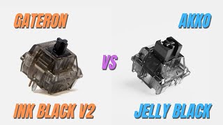 Gateron Ink Black V2 vs Akko Jelly Black switch comparison Lubed [upl. by Dranreb]