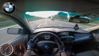 BMW E60 530d Manual POV Drive on Autobahn In Germany No Top Speed 4k [upl. by Aineg]