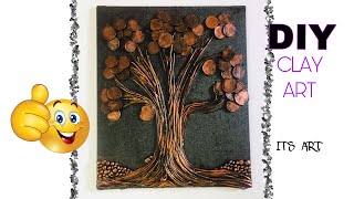 Tree mural using coinshome decor clay muralcoin craftcraft from wasteits art [upl. by Mulloy126]