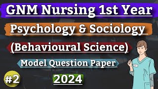 Psychology and sociology Model Question 2024  Gnm Nursing 1st Year [upl. by Malia]