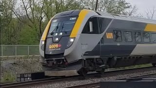 TRAINS SHORTS Via Rail Siemens Trainset at Ile Perrot on Cool Trains in Montreal YouTube Channel [upl. by Gussman]