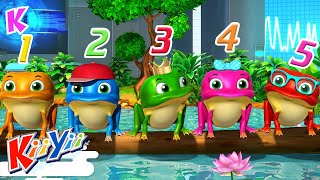 Five Little Speckled Frogs  KiiYii Songs  ABC and 123  Nursery Rhymes amp Kids Songs [upl. by Nosae]