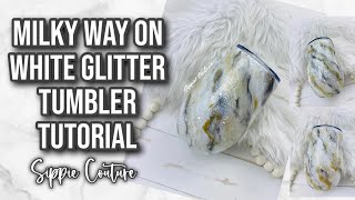 Milky Way on White Glitter Tumbler Tutorial [upl. by Erfert]