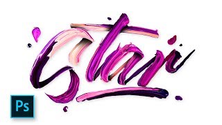 Typography Design  Paint Text Effect Photoshop  Photoshop Tutorial Indonesia [upl. by Hoffmann]