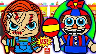 Huevos Sorpresa Gigantes de Chucky VS FNAF Balloon Boy de Plastilina Play Doh en Español [upl. by Tammany]