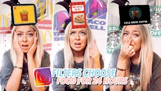 INSTAGRAM FILTERS Choose my FOOD for 24 HOURS [upl. by Cicily763]