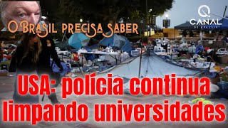 USA polícia continua limpando as universidades [upl. by Aiehtela]