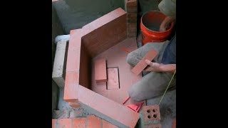 Brick fireplace construction  Episode 5 Building the firebox [upl. by Ellebanna]