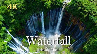 4K 世界の最も美しい滝【リラックス音楽】大自然の絶景＆ドローン映像｜Waterfall [upl. by Jonie343]