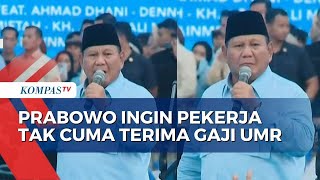 Prabowo Ingin Naikan Gaji Pekerja di Indonesia saat Kampanye di Sidoarjo [upl. by Lunneta]