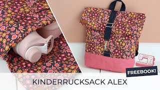 KINDERRUCKSACK nähen ♥ Freebook ALEX [upl. by Leruj]