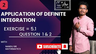 Application of Definite Integration  Exercise 51 Question 1amp 2 12th math  nandusirmathrmatics [upl. by Rust627]