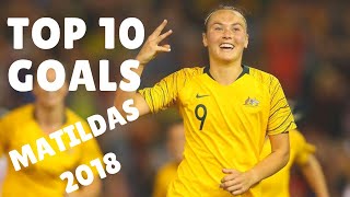 Top 10 Goals  Matildas 2018 [upl. by Abibah]