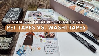 Washi vs PET Tapes ✨Unboxing  Creative Journal Ideas  The Washi Tape Shop [upl. by Khalid]