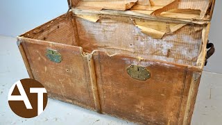 I spent 100 hours restoring this STEAMER TRUNK [upl. by Nahsed]