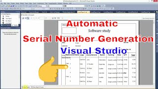 Automatic Serial Number Generation in crystal report in visual studio [upl. by Baniaz]