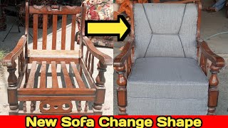 How to change old sofa shape new design making 2024 latest sofa cushion making sofa design making [upl. by Annie]