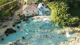 Saturnia Hot Springs 4K ULTRA HD Drone [upl. by Tullius]