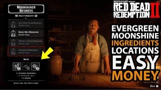 Evergreen Moonshine Ingredients Locations  High Value  Easy Money Red Dead Online [upl. by Emina]