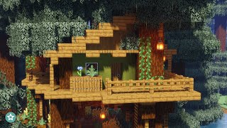 Minecraft  Aesthetic Taiga Treehouse  Survival Build Tutorial [upl. by Ahseiyk]