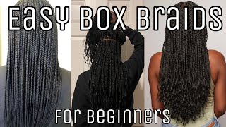 EASY BOX BRAIDS beginner friendly [upl. by Nossila]