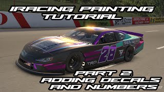 How to paint a car for iRacing using Photoshop  Part 2  Adding decals and custom numbers [upl. by Minni]