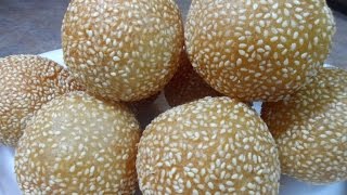 Sesame Seed Ball Dessert Recipe [upl. by Glogau401]