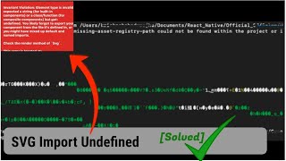 Fixed  SVG import undefined issue or unable to resolve assetregistrypath [upl. by Netsirt]