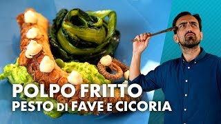 Polpo fritto con pesto di fave la ricetta tradizionale da assaporare [upl. by Rhine329]