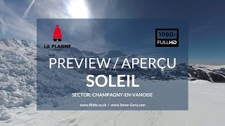 La Plagne piste guide  Soleil piste  Grande Rochette  Plagne Soleil  Preview  Aperçu [upl. by Trammel]