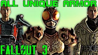 Fallout 3 All Unique Armor amp Apparel Guide Vanilla [upl. by Magbie483]