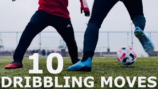 10 Dribbling Moves To Beat Defenders  Step By Step Dribbling Skills Tutorial [upl. by Akcimehs208]