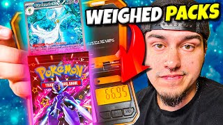 Can You Weigh Paldean Fates Pokemon Packs Lets Prove It [upl. by Ymerrej909]