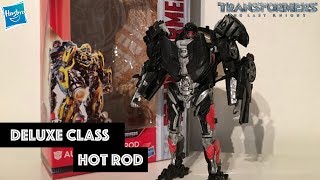 HOT ROD  Transformers The Last Knight Autobots Unite Deluxe Class Hot Rod Review [upl. by Navap]