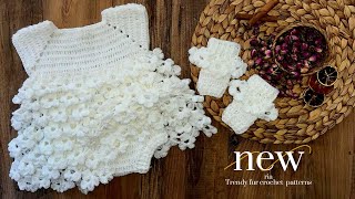 كروشيه فستان وافرول بيبي بنات\جديد 2025 Crochet a very beautiful baby dress and overallscrochet [upl. by Cyrus]