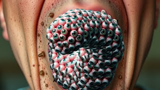 ASMR Sleep animation Stop motion Trypophobia goodbye to deep cleaning mouth ASMR animation [upl. by Cyprus969]