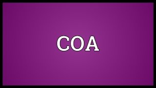 COA Meaning [upl. by Eulau]