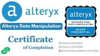 Alteryx Data Manipulation  Certificate of Completion  alteryx certificationexam answers 2024 [upl. by Chirlin]