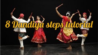 Dandiya Dance steps tutorial  Learn 9 Easy Dandiya steps For Beginners  Navaratri Dandiya Dance [upl. by Tormoria730]