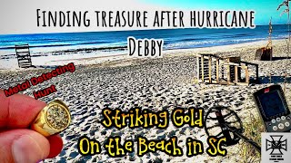 Striking Gold Beach Metal Detecting w Minelab Equinox 800 on Hilton Head Island SC [upl. by Yetty926]