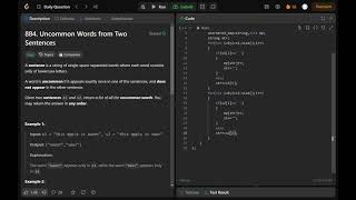 884 Uncommon Words from Two Sentences  C  Simple and detailed explanation  Leetcode  DSA [upl. by Eelamme]