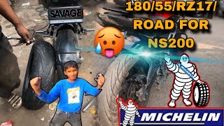 Install Michelin Rs24000 18055ZR17 73W TL  Install in Ns200  Install Superbike 🛞 Tyre [upl. by Enicnarf]